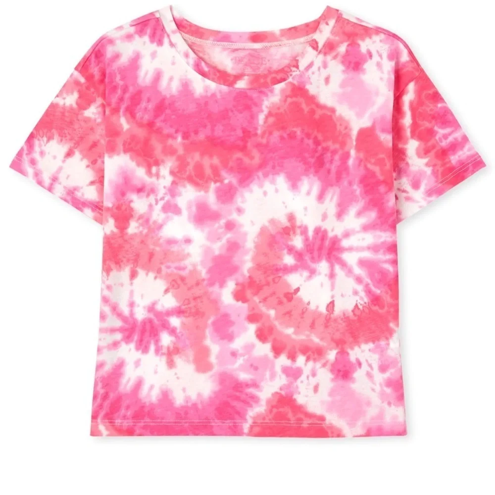 Girls Print Layering Tee - Scooter pink neon